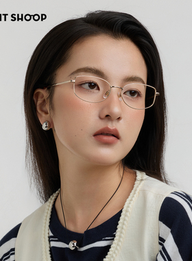 RIGHTSHOOP右店新品书呆子微猫眼钛架甜心女款修脸近视眼镜框架