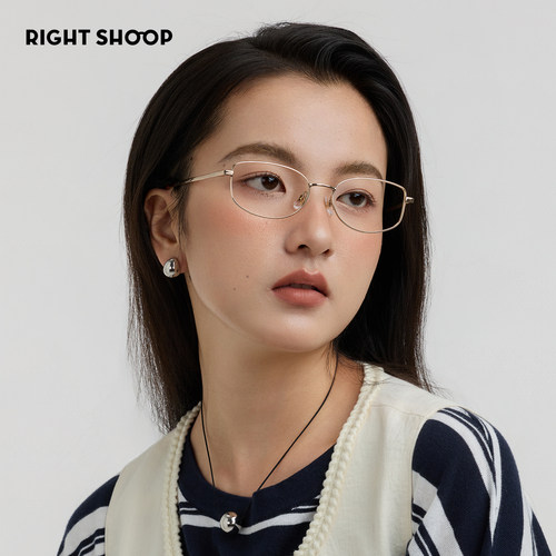 右店钛架防蓝光女款猫眼近视镜
