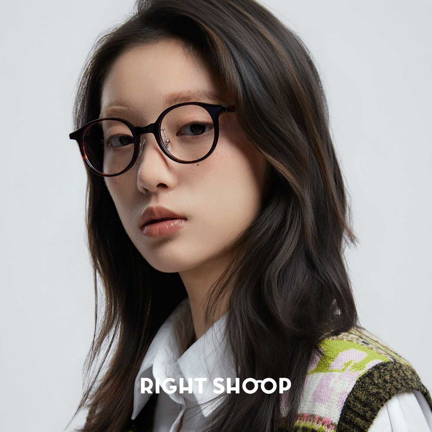 RIGHT SHOOP右店意大利板材手作圆框波士顿小脸白山近视眼镜框架