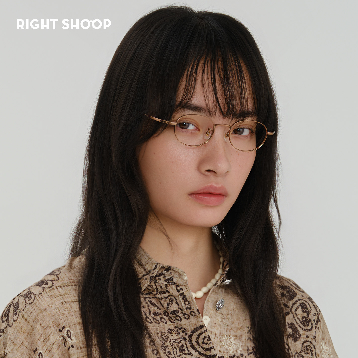 RIGHT SHOOP右店日本纯钛椭圆小清新斯文气质女配近视高度数眼镜图片