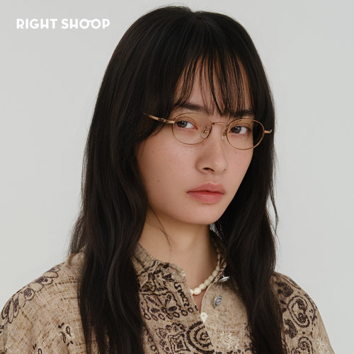 RIGHT SHOOP右店日本纯钛椭圆小清新斯文气质女配近视高度数眼镜