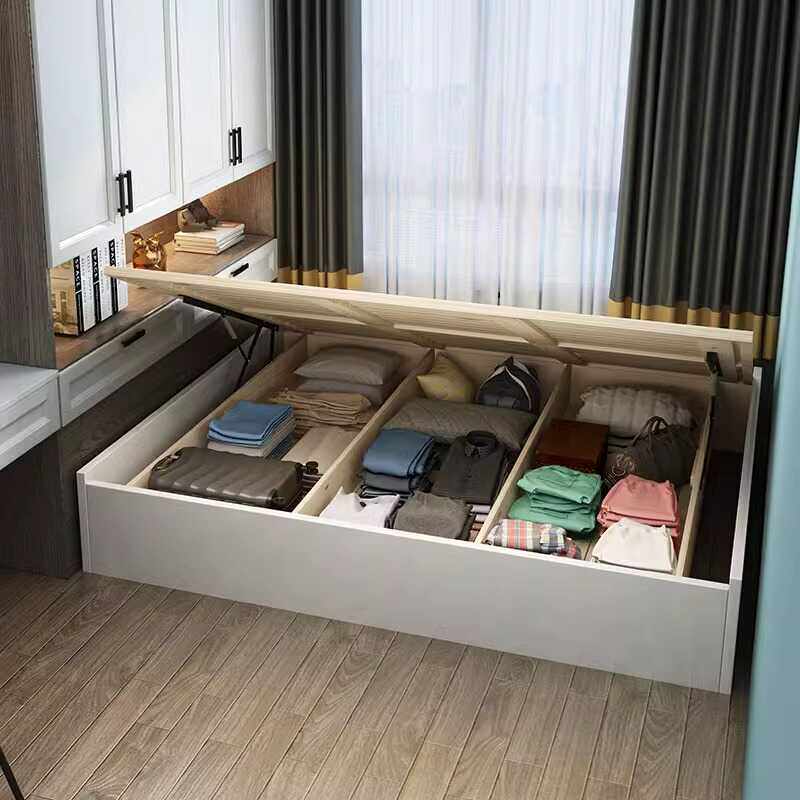 实木床榻榻米箱体落地架子小户型地台床侧开收纳高箱储物无床头床