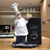 小胡子厨师创意摆件留言板独特创意留言板摆件餐厅咖啡烘焙店厨房