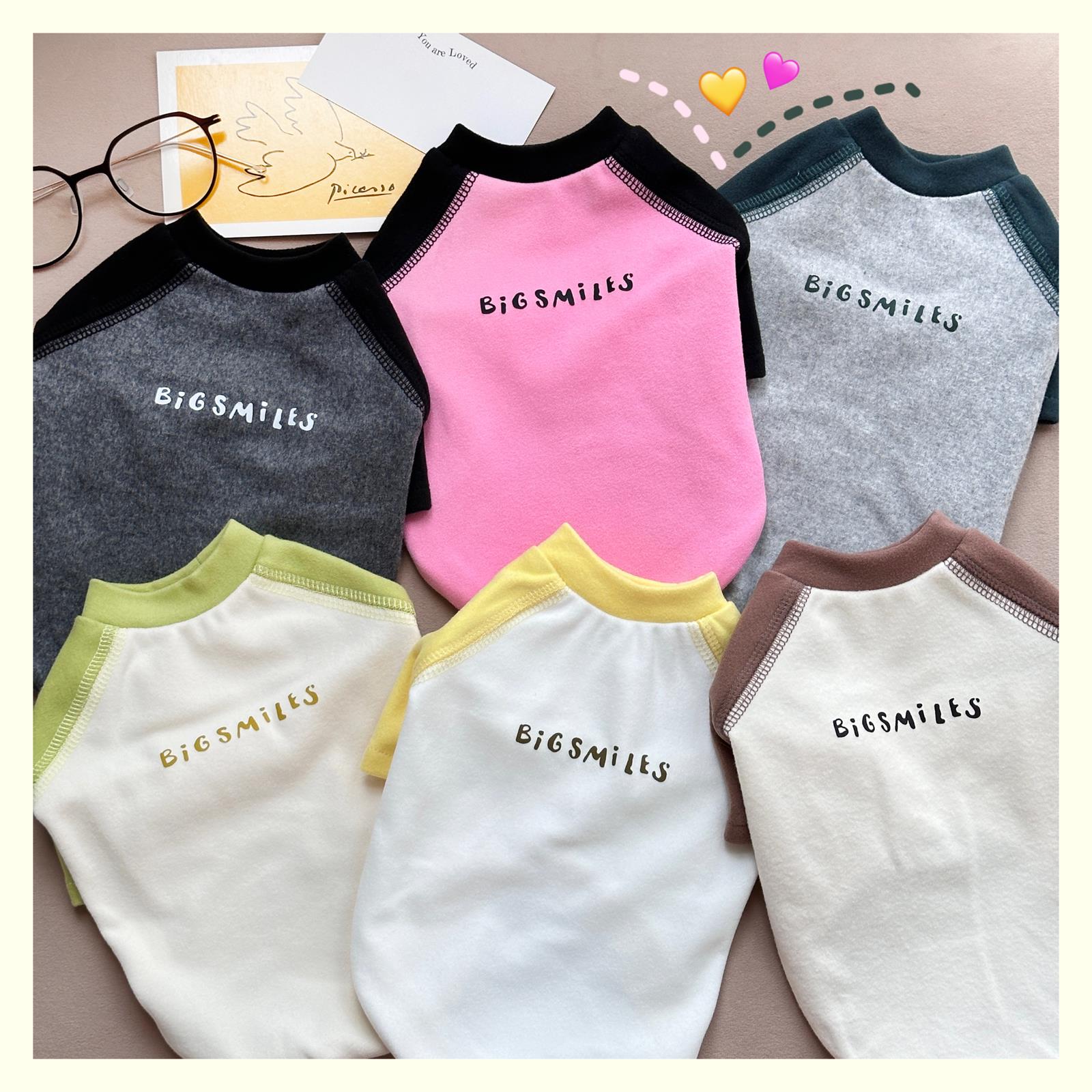 bluetime宠物德绒撞色打底衫保暖