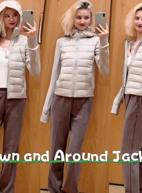 Down and Around羽绒服轻薄款修身连帽防水防风羽绒外套 原Lu面料