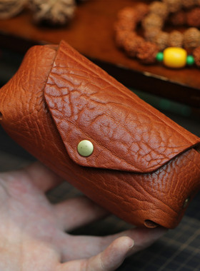 岚屿出品文玩包手串核桃收纳包新款头层牛皮零钱包迷你小包耳机