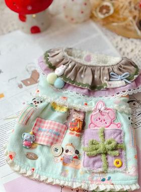 原创手工定制宠物衣服狗狗猫咪秋冬甜美荷叶领娃娃裙泰迪小马西施