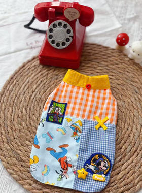 原创手工宠物衣服狗狗猫咪春夏拼布米奇衬衫泰迪比熊西施约克夏