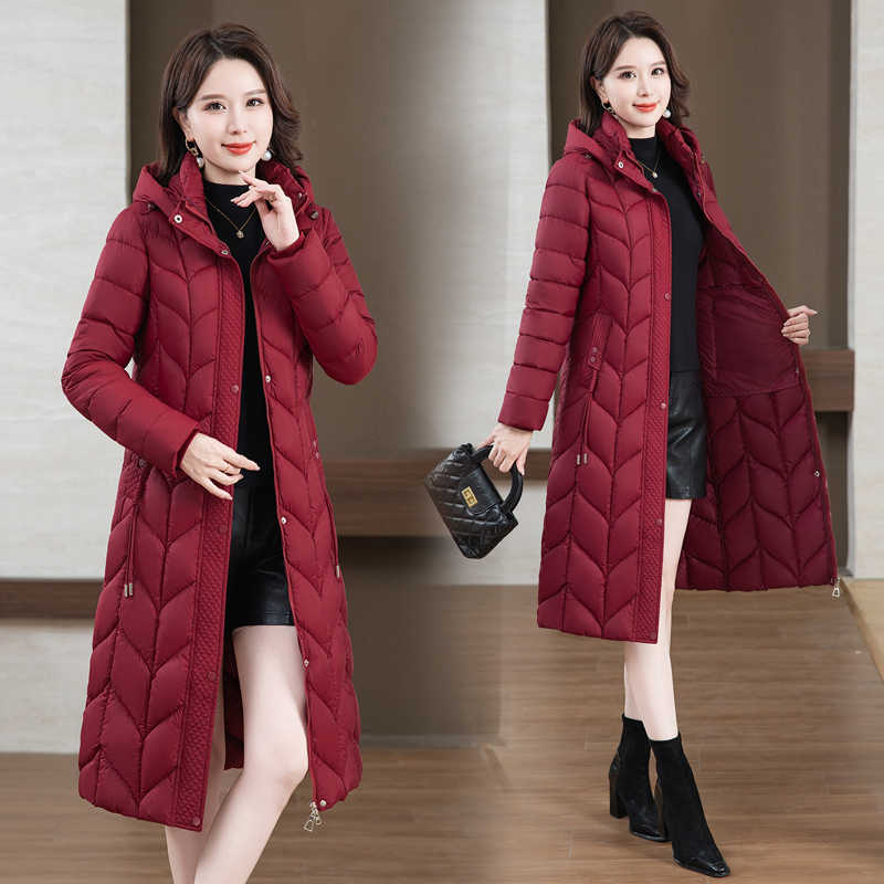 冬季中长款修身显瘦棉袄