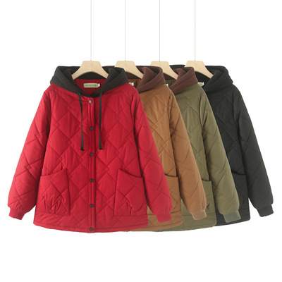 2025冬加肥加大码女装胖MM米豆朗上野熊加厚外套棉袄棉衣棉服8937