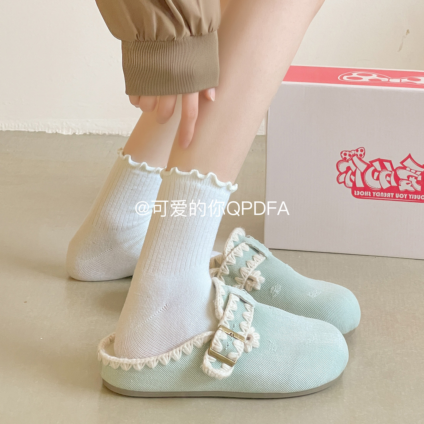 可爱的你超火一脚蹬勃肯鞋2026新款春季穆勒半拖鞋女外穿包头拖鞋,女鞋,勃肯鞋/软木鞋,淘宝优惠券,粉丝福利购,淘宝优惠卷