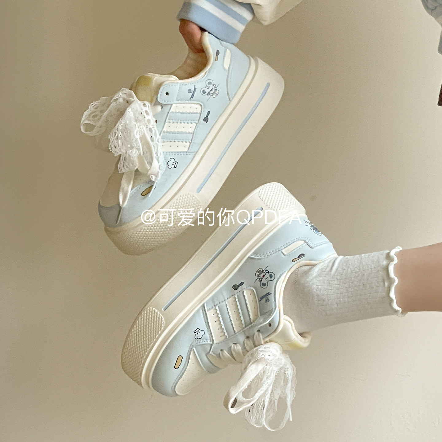 可爱的你 增高厚底小白鞋女款2026新款春季板鞋ins百搭小众面包鞋,女鞋,休闲板鞋,淘宝优惠券,粉丝福利购,淘宝优惠卷