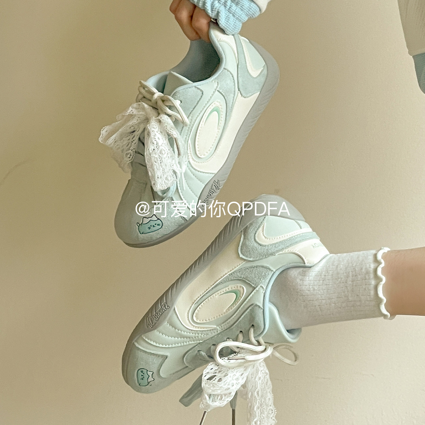 可爱的你 韩系板鞋女款2026新款厚底小白鞋子女ins百搭小众德训鞋,女鞋,休闲板鞋,淘宝优惠券,粉丝福利购,淘宝优惠卷