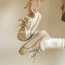 可爱的你复古加绒勃肯鞋女款2025新款冬季厚底小白鞋保暖二棉鞋子