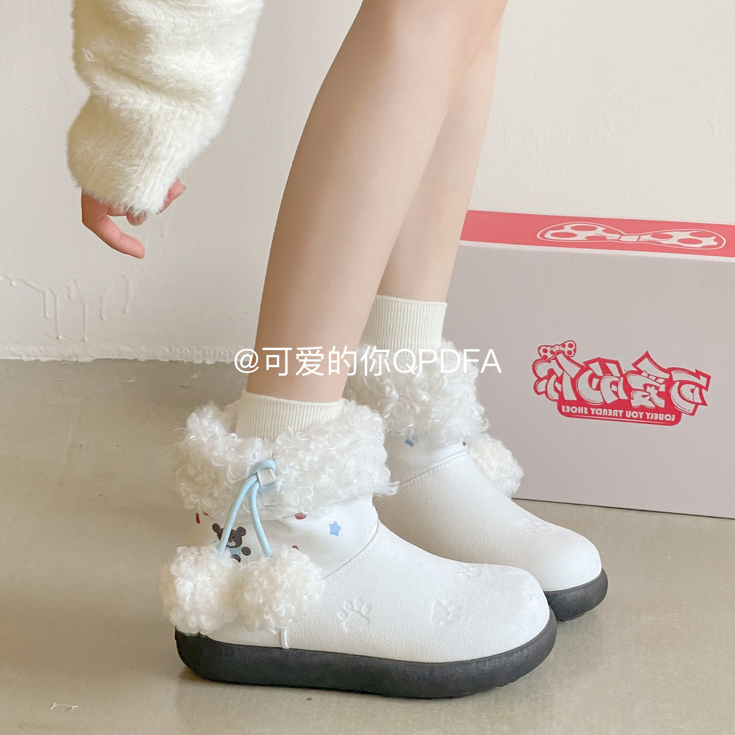 可爱的你甜美加绒雪地靴女款2025新款冬保暖厚底毛毛棉鞋小众棉靴,女鞋,时尚雪地靴,淘宝优惠券,粉丝福利购,淘宝优惠卷