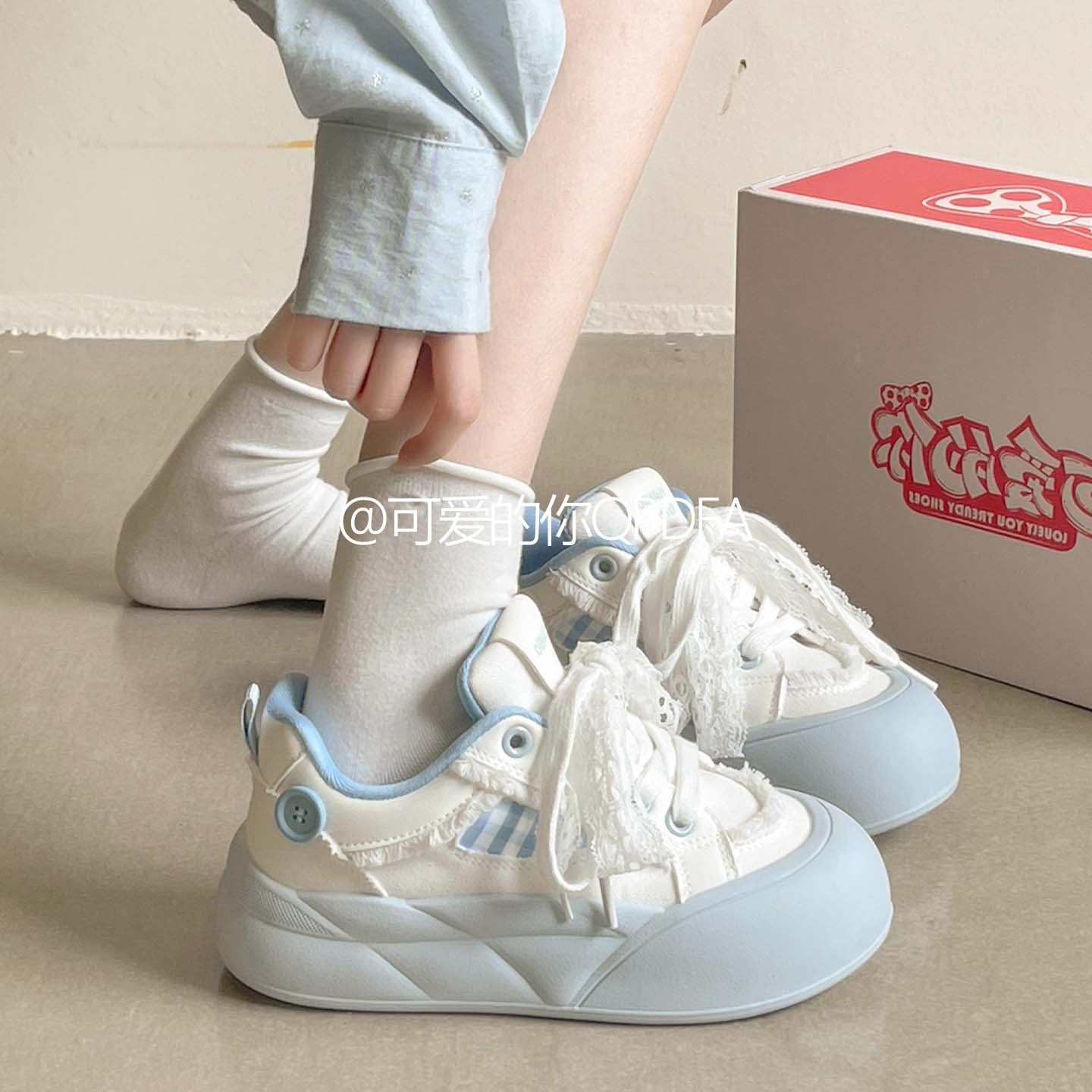 可爱你面包鞋板鞋女夏小白鞋