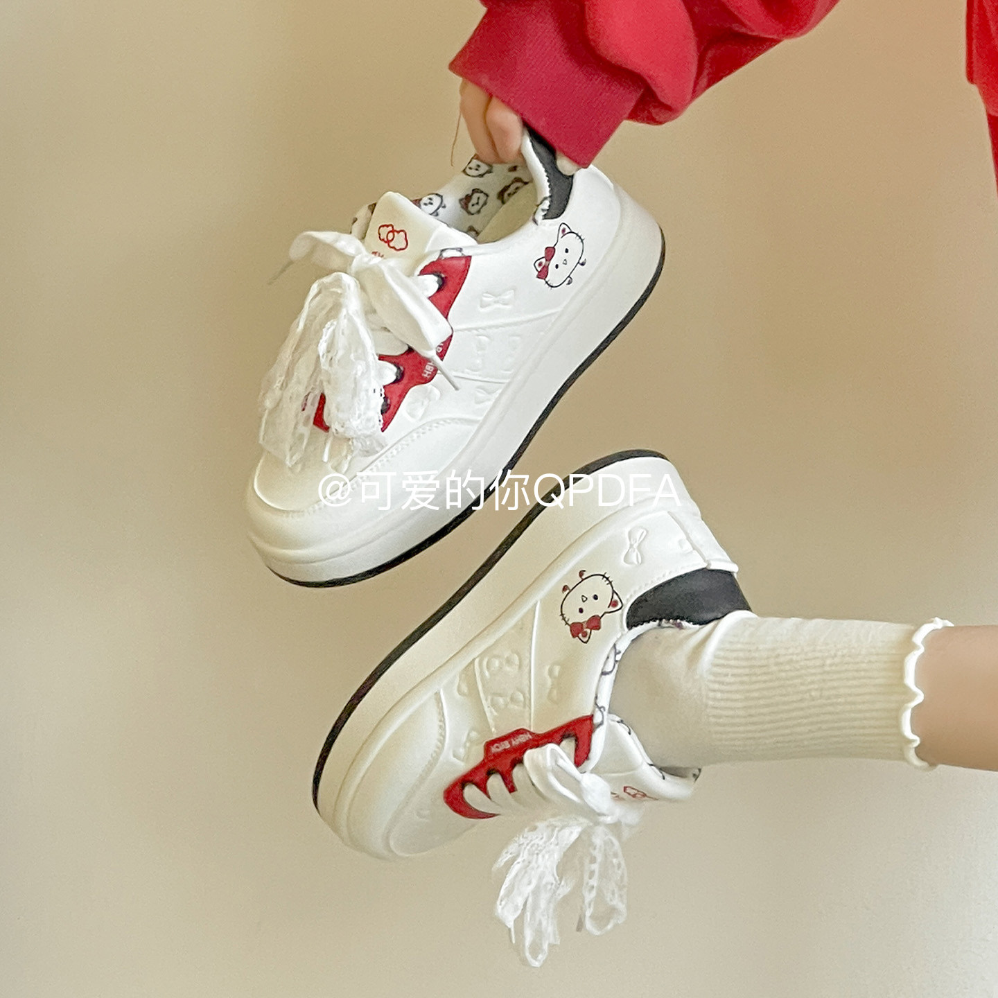 可爱的你厚底板鞋女款2026新款春季百搭小白鞋学生休闲面包鞋萌系,女鞋,休闲板鞋,淘宝优惠券,粉丝福利购,淘宝优惠卷