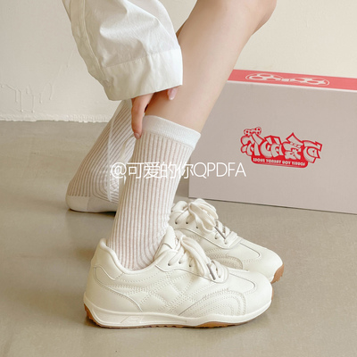 可爱的你秋季女鞋厚底小白鞋子女2025新款爆款休闲板鞋复古德训鞋