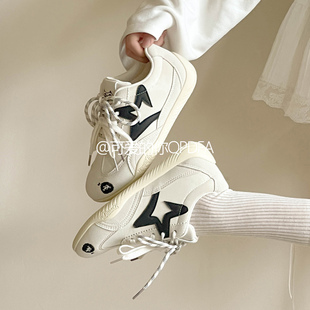 可爱的你 秋季厚底小白鞋女款2026新款星星板鞋子女鞋百搭休闲鞋