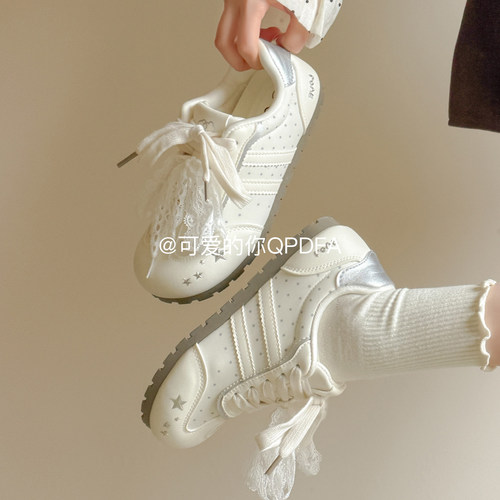 可爱的你春夏厚底小白鞋子女款2026新款超火板鞋百搭学生德训鞋潮