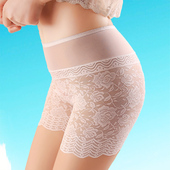 超薄女短裤 3条装 蕾丝三分保险裤 防走光冰丝安全裤 春夏性感打底裤