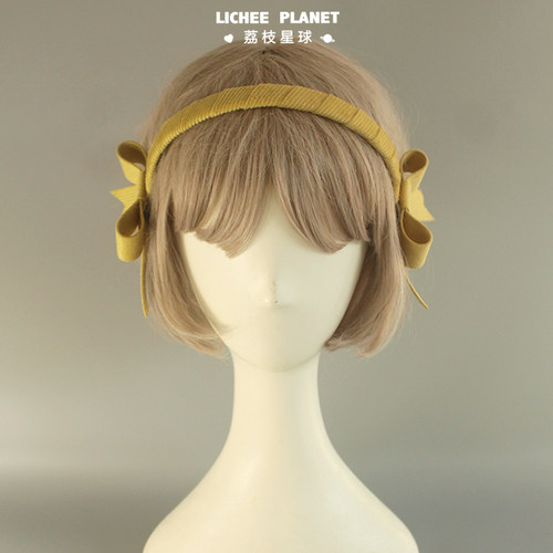 LICHEE PLANET/原创对称美学实用灯芯绒耳畔大蝴蝶结高颅顶发箍饰