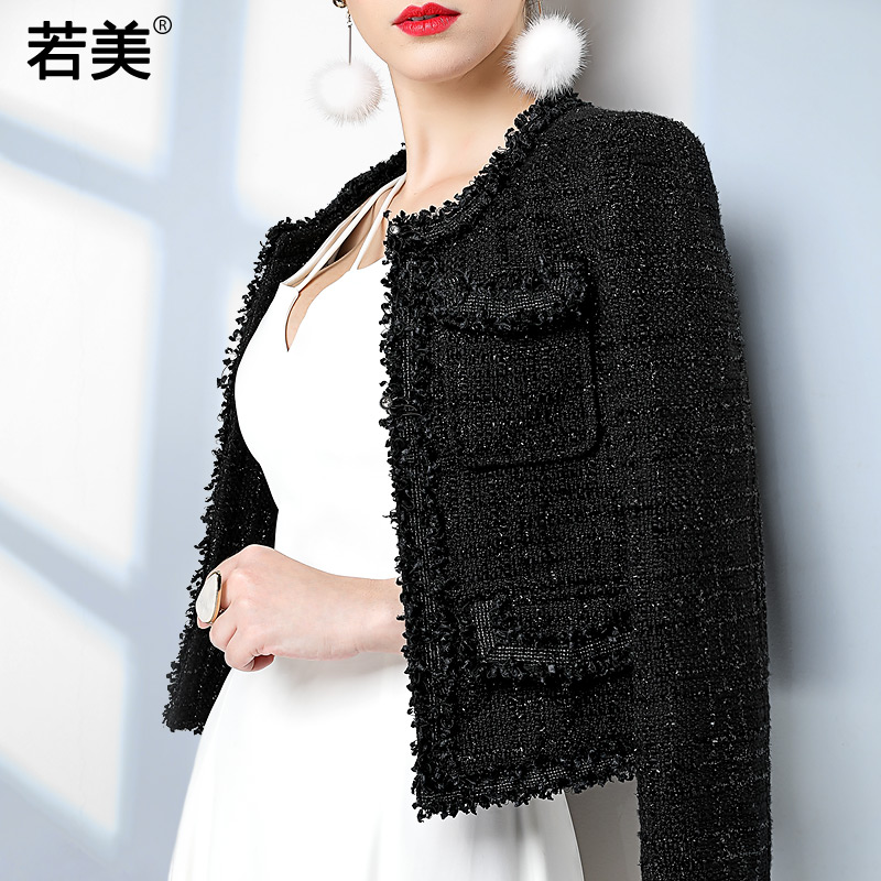 名媛小香风外套女2018新款秋季旗袍外搭开衫