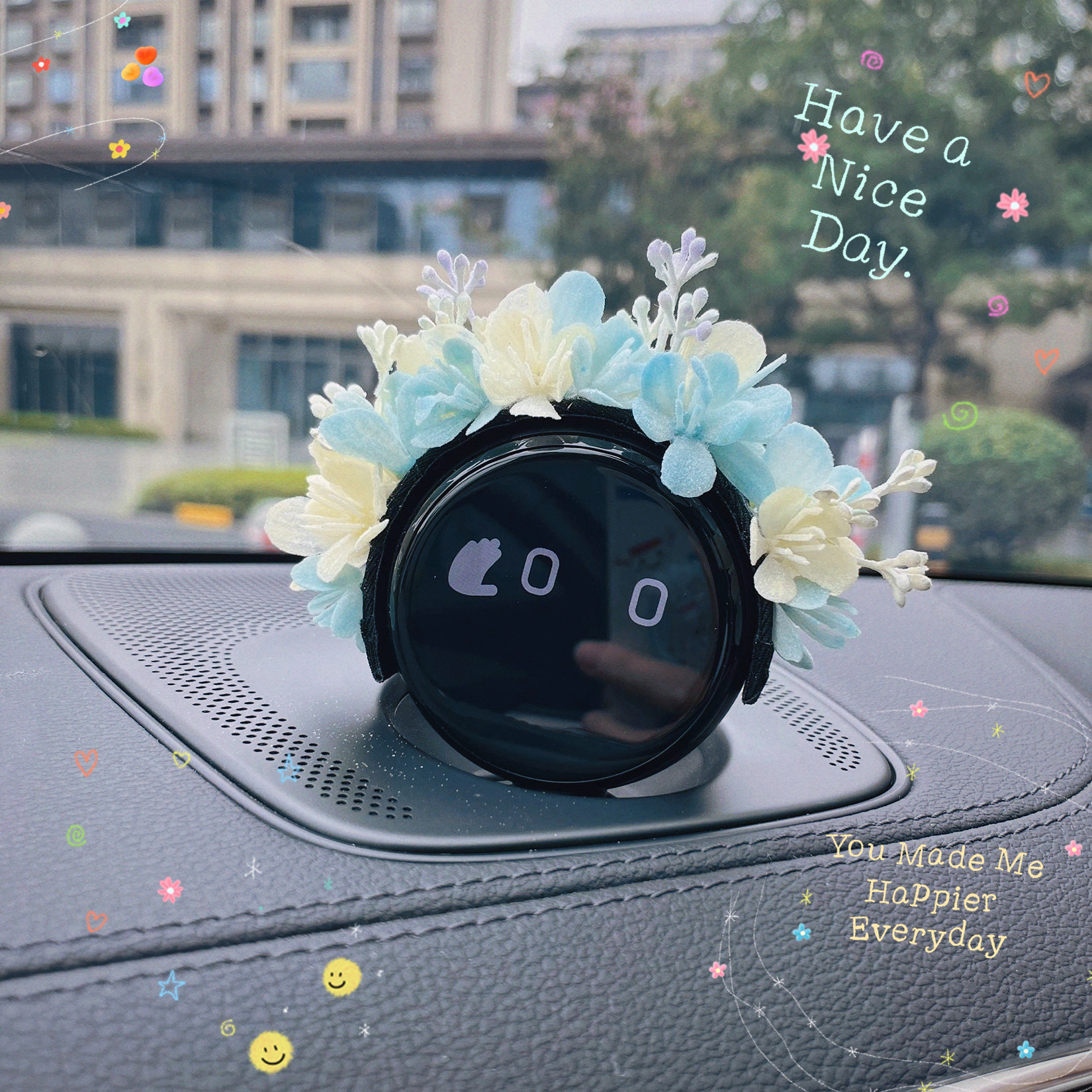 蔚来nomi帽子装饰糯米问界沃尔沃簪花头箍汽车内装饰