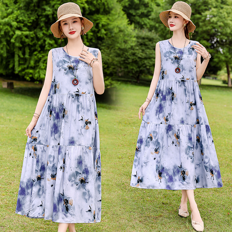 无袖背心沙滩裙女海边度假