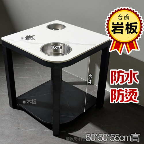 包邮麻将机带烟缸扇形岩板茶几