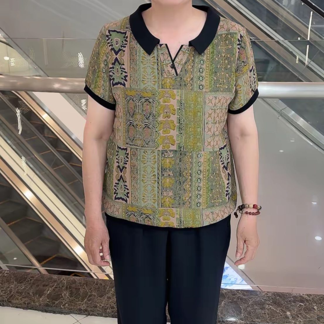 夏季民族风短袖T恤女妈妈装上衣
