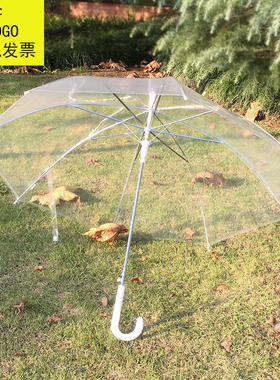 定制结婚伞日系网红小清新男女长柄伞 小学生手绘儿童diy透明雨伞