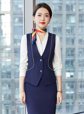 单件/套装空姐乘务员制服工作服珠宝店酒店前台收银员职业装马甲