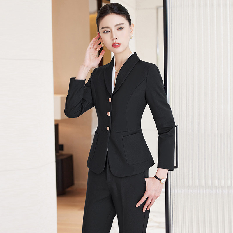 单件/套装美容院珠宝店工作服长袖西装女秋酒店前台接待工装制服