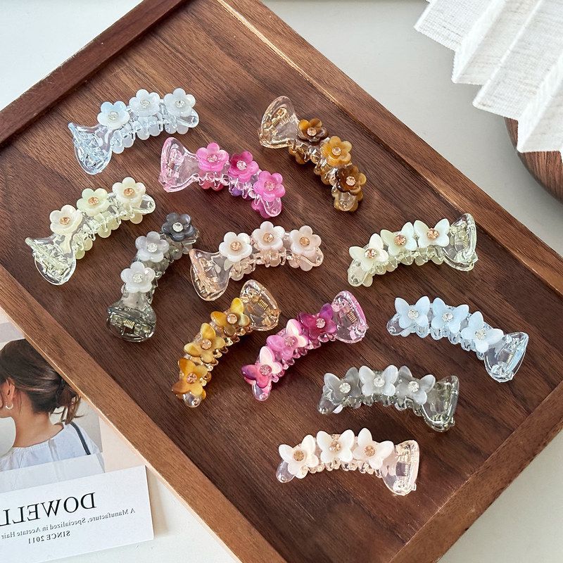 朵薇饰品韩版迷你香蕉夹气质百搭蝴蝶花朵发夹高马尾盘发夹子头饰