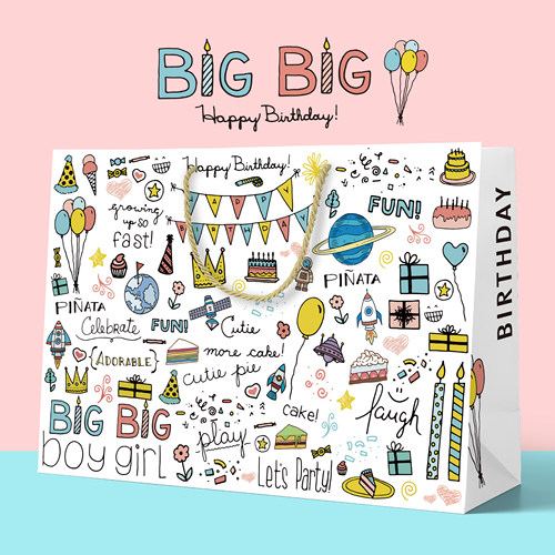 可爱生日礼品袋超大购物袋