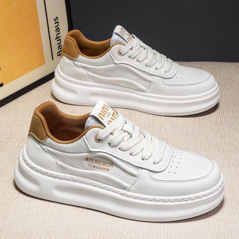 小白鞋男款夏季网布透气厚底板鞋男士高级感休闲运动百搭潮鞋夏款