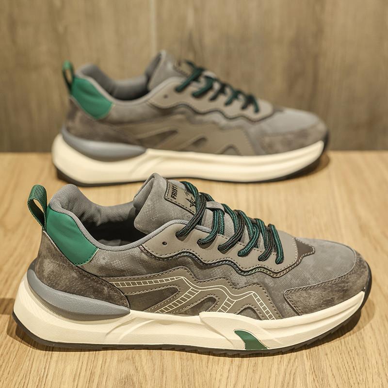 复古阿甘鞋男士2023新款秋冬季透气休闲运动潮鞋皮面男款小众鞋子