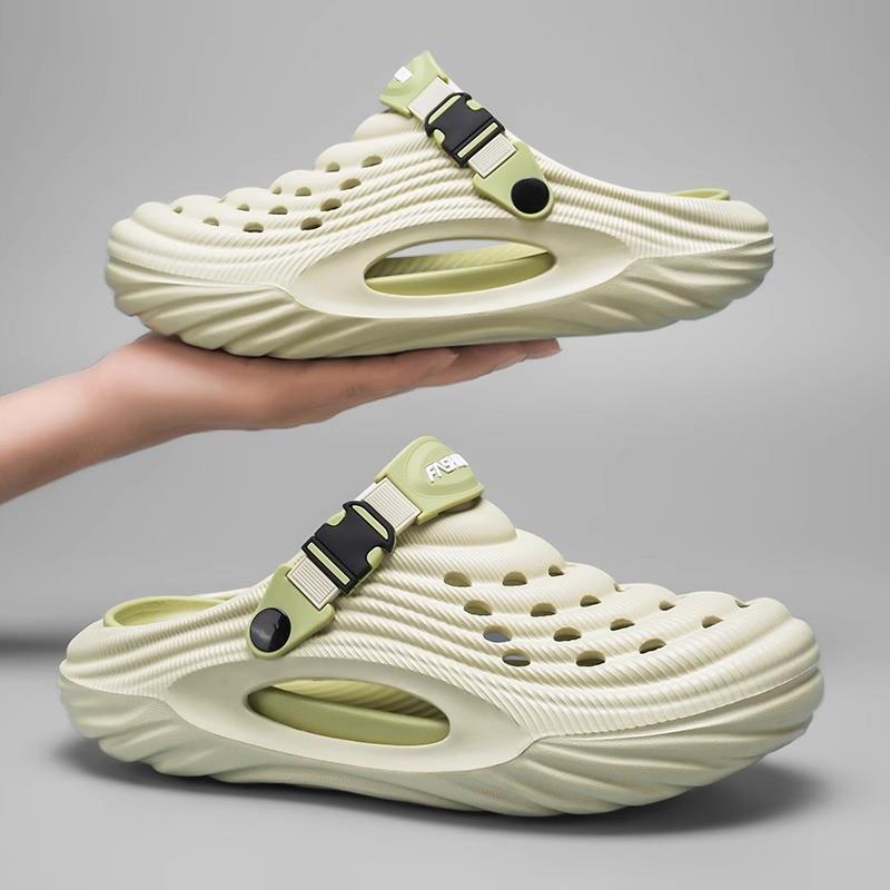 洞洞鞋男夏季外穿2025新款踩屎感防滑软底开车两用外出运动沙滩鞋