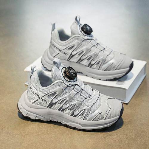 男童鞋子春季2025新款网面透气儿童运动鞋中大童旋转扣男孩老爹鞋