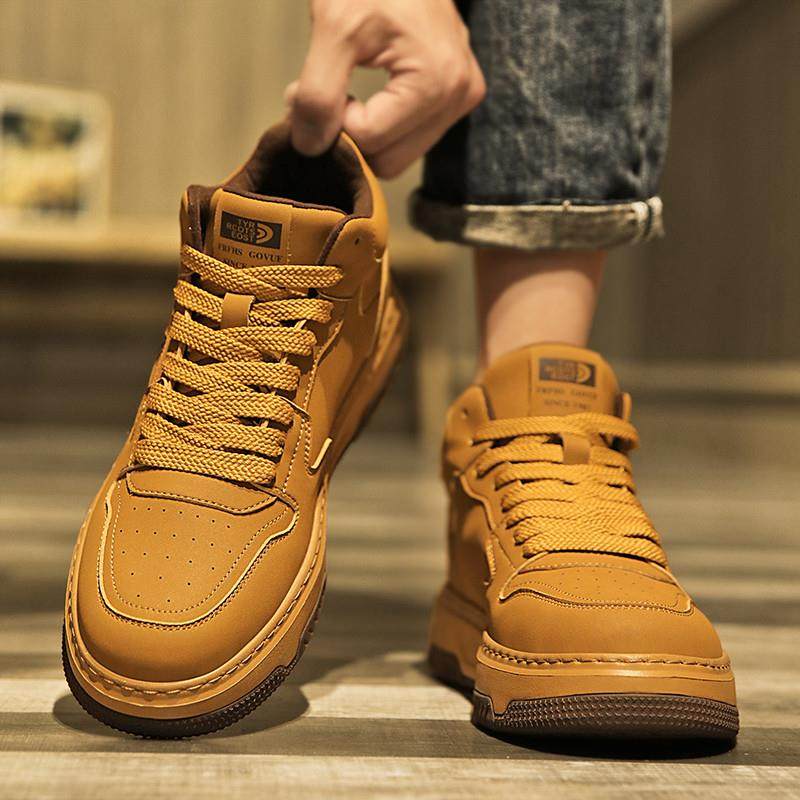 男鞋2025新款冬季加绒潮牌百搭高帮厚底休闲板鞋男青少年运动潮鞋,流行男鞋,单鞋,淘宝优惠券,粉丝福利购,淘宝优惠卷