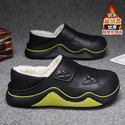 男童棉拖鞋冬季2025新款加绒加厚儿童居家棉鞋中大童包根男孩棉拖