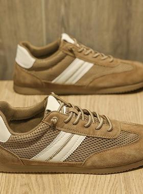 男士鞋夏季网状透气新潮品牌Forrest训练运动鞋男士覆古棕色休闲