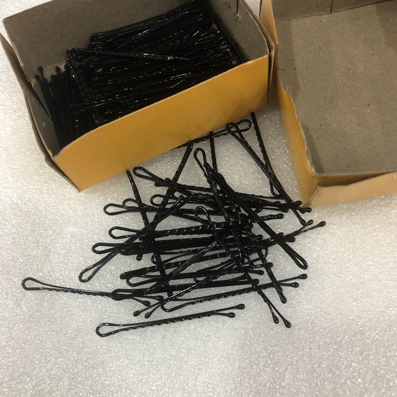 盘发黑色钢夹子影楼专用造型盘发固定发夹一字钢夹美发用品工具夹