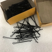 盘发黑色钢夹子影楼专用造型盘发固定发夹一字钢夹美发用品工具夹