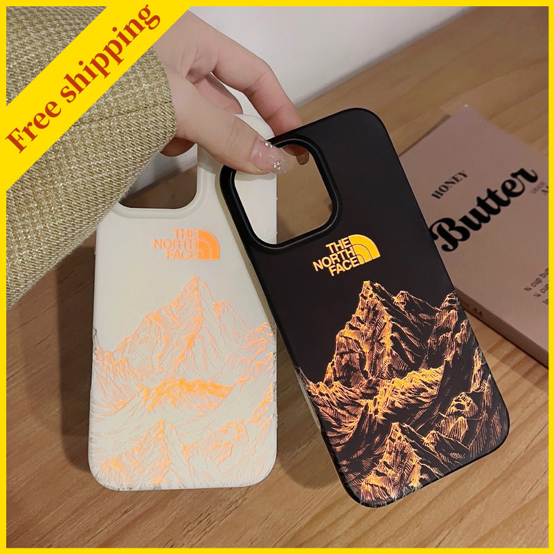 New couple case for iPhone 13/14/15/16 Pro Max black/white casing trendy brand mountain cover Man