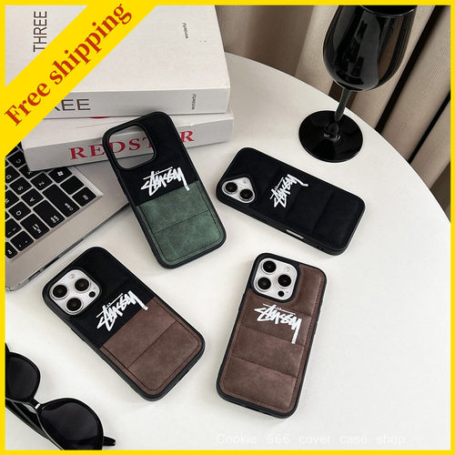 Stussy Trend brand Phone cover For iPhone 13 14 15 16 pro max leather casing cool boy / fashion man