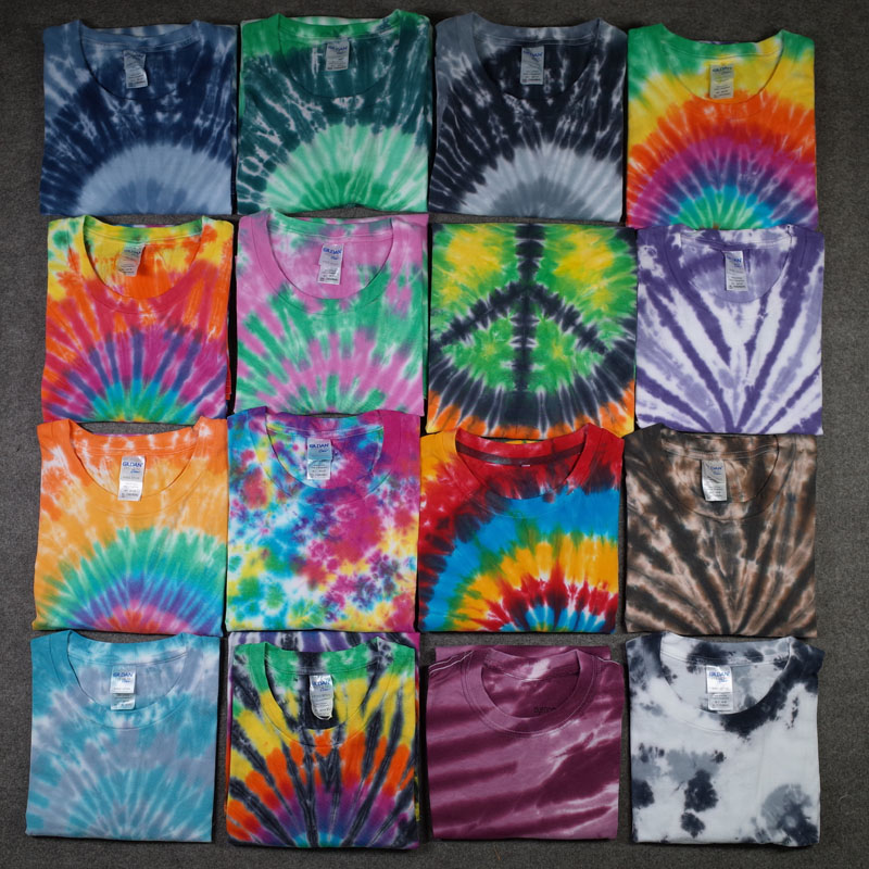 扎染嘻哈宽松滑板短袖男女纯棉