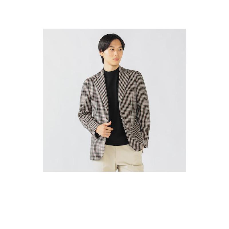 代购BEAMS男士夹克保暖抗皱格纹羊毛商务通勤外套爆款休闲