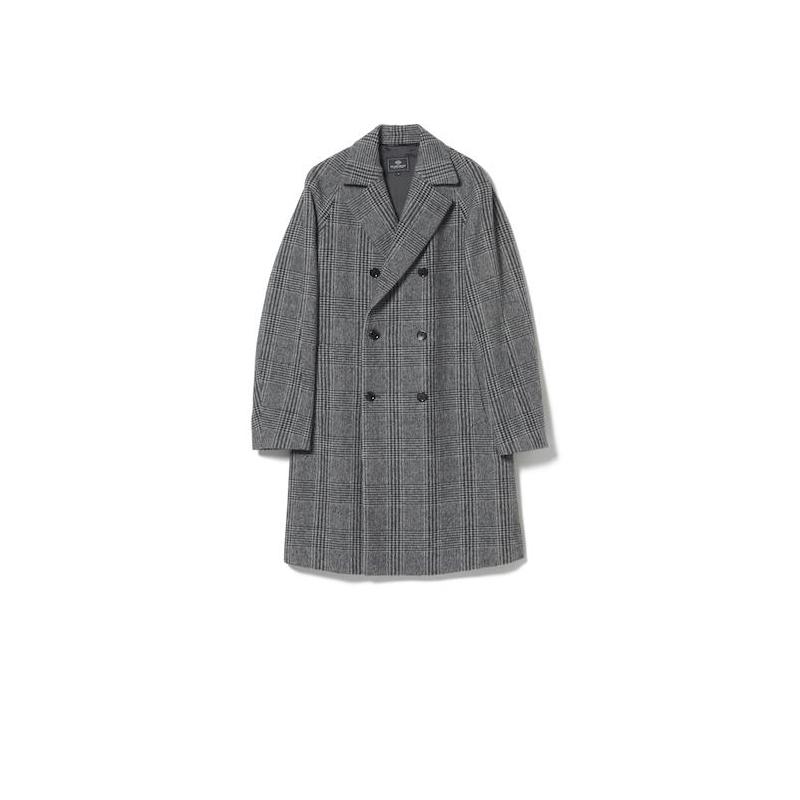 代购BEAMS男士大衣保暖轻量格纹羊毛秋冬通勤外套爆款休闲